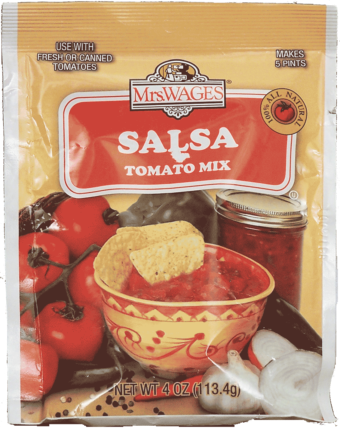 Mrs. Wage's  salsa tomato mix use with fresh or canned tomatoes, makes 5 pints Full-Size Picture